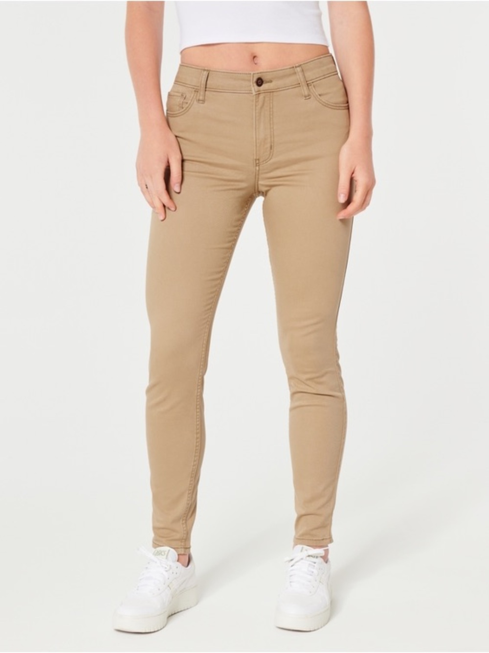 Hollister High-Rise Super Skinny Pants Tan Khaki Size 4/27 Long NWT